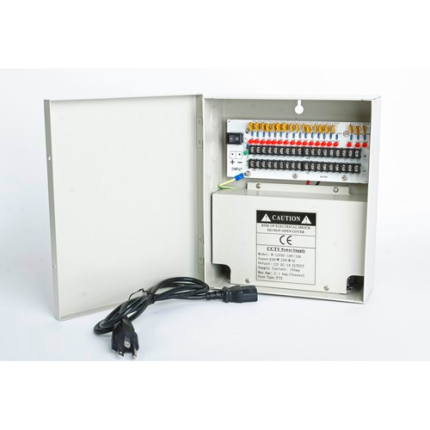 12 VDC 10 Amps 18 PTC OUTPUT CCTV DISTRIBUTED POWER SUPPLY
