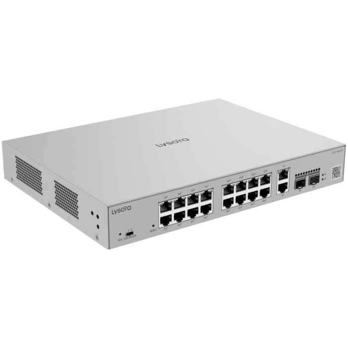 LCS-16GS-P 16-Port Cloud Managed PoE Switch with 250 W PoE Budget Angle2