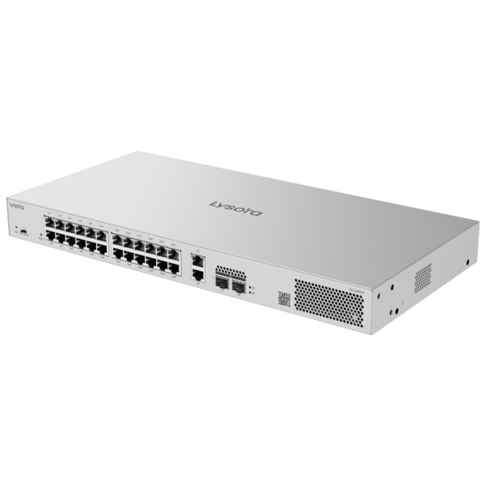 LCS-24GS-P-Angle1.png LCS-24GS-P 24-Port Cloud Managed PoE Switch with 370 W PoE Budget Angle1