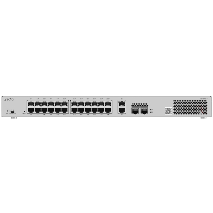 LCS-24GS-P 24-Port Cloud Managed PoE Switch with 370 W PoE Budget Front-angle