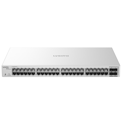 LS2-48GT4SFP-P 48-Port Layer 2 Managed PoE Switch with 370 W PoE Budget Front-angle