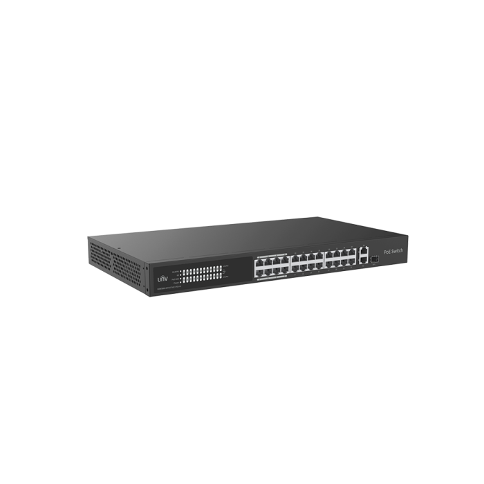 NSW3000-24T1GT1GC-POE-IN-angle1 NSW3000-24T1GT1GC-POE-IN UNV Ethernet 24 Port 370W Cloud Managed Ethernet PoE Switch