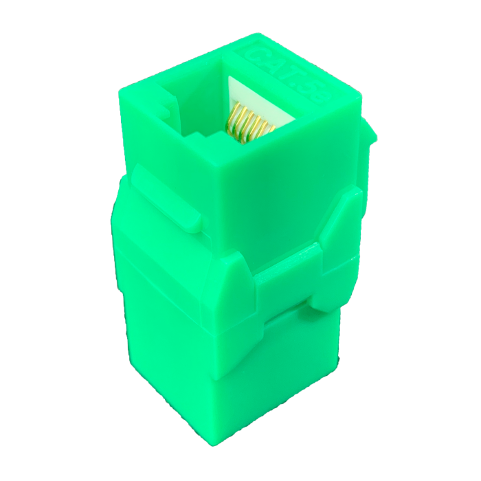 P-RJ4506KSC-GREEN.png P-RJ4506KSC-GREEN CAT6 RJ45 Keyst Couple, F to F