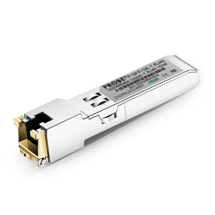 P-SFP-GE-T-RJ45.png P-SFP-GE-T RJ45 1000BASE-T SFP Copper Transceiver Hot Pluggable, 1000Mb/s, Cat-5 UTP Cable, 100m