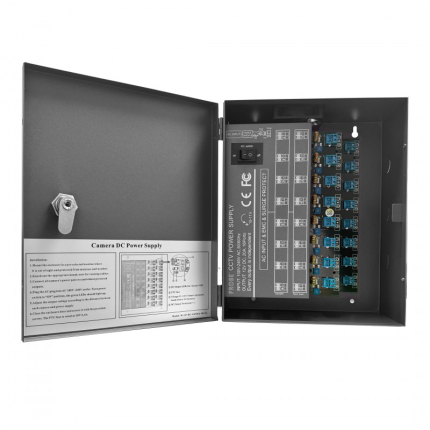 PB-12VDC-16P20A-4K UL 16 channels of DC power supply for 4K/8M CCTV