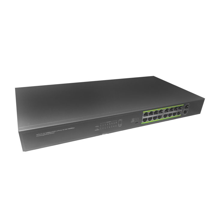 POE-SW16P-2G-150.jpg POE-SW16P-2G-150 16 Ports PoE switch with 2 Gigabit Uplink