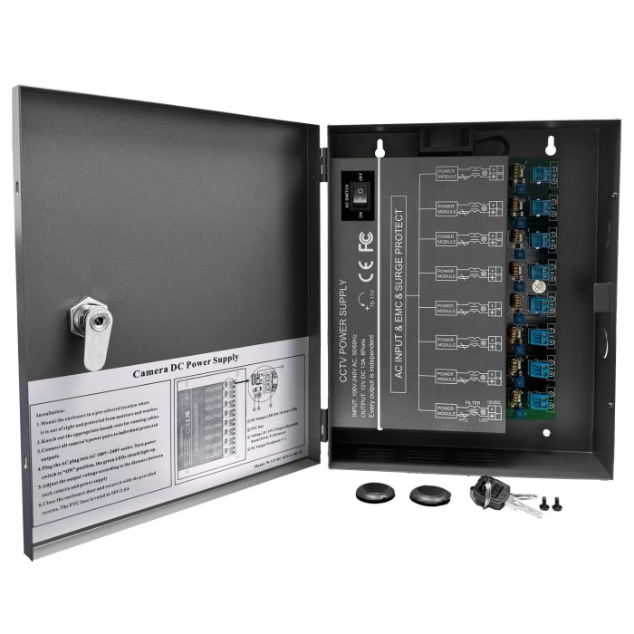 W-12VDC-8P13A-4K UL 8 channels of DC power supply for 4K/8M CCTV