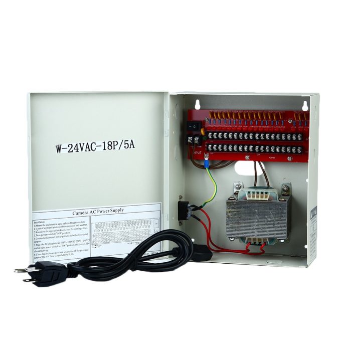 W-24VAC18P-5A.jpg W-24VAC18P/5A 24VAC 5Amps 18 PTC OUTPUT CCTV DISTRIBUTED POWER SUPPLY