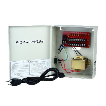 W-24VAC9P/2.5A 24VAC 2.5Amps 9 PTC OUTPUT CCTV DISTRIBUTED POWER SUPPLY